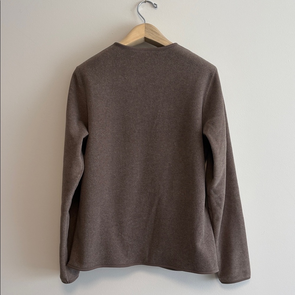 Muji brown taupe fleece cardigan sz xs new - Picture 2 of 4